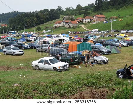 Guca, Serbia, August 11, 2018. 57th Trumpet Festival In Guca. Worldwide Known Music Festival In Serb