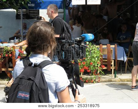 Guca, Serbia, August 11, 2018. 57th Trumpet Festival In Guca. Worldwide Known Music Festival In Serb