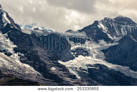 View On Jungfraujoch With Spinx Obervatory (3454m / 11.371ft) And The Jungfrau Peak (4158m / 13.642f