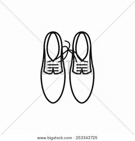 Shoes With Laces Tied Together Icon In Outline Style On A White Background