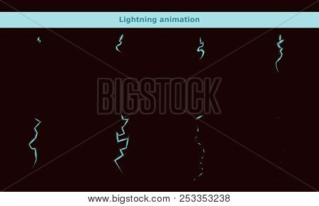 Vector Lightning Animation Frames For Cartoon Game