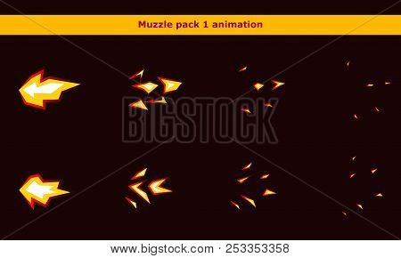 Fire Weapon Muzzle Animation Frames For Cartoon Game