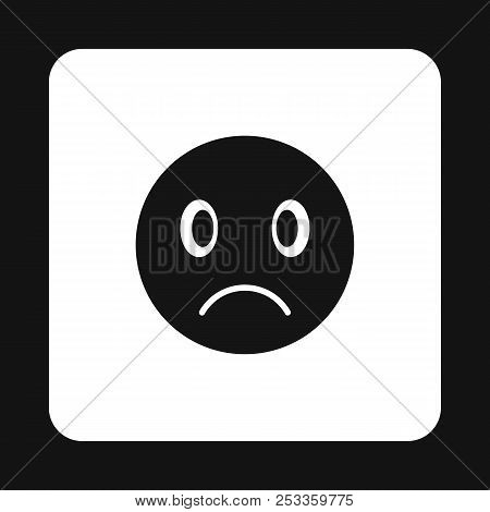 Sad Emoticon Icon In Simple Style Isolated On White Background