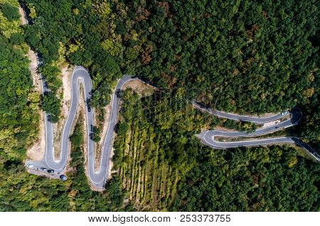 Winding Road Serpentine From A High Mountain Pass In The Mosel Village Brodenbach Germany Aerial Vie