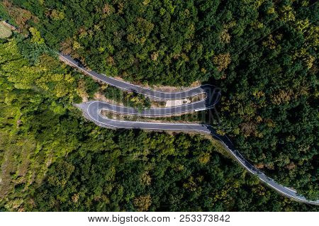 Winding Road Serpentine From A High Mountain Pass In The Mosel Village Brodenbach Germany Aerial Vie