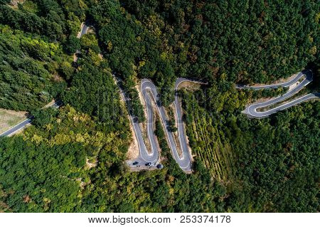 Winding Road Serpentine From A High Mountain Pass In The Mosel Village Brodenbach Germany Aerial Vie