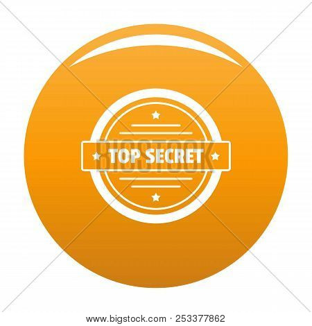 Top Secret Logo. Simple Illustration Of Top Secret Logo For Any Design Orange