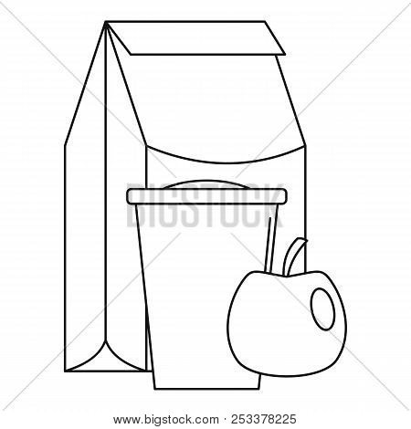 Lunch Apple Pack Icon. Outline Illustration Of Lunch Apple Pack Icon For Web Design Isolated On Whit
