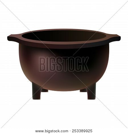 Cauldron Mockup. Realistic Illustration Of Cauldron Mockup For Web Design Isolated On White Backgrou