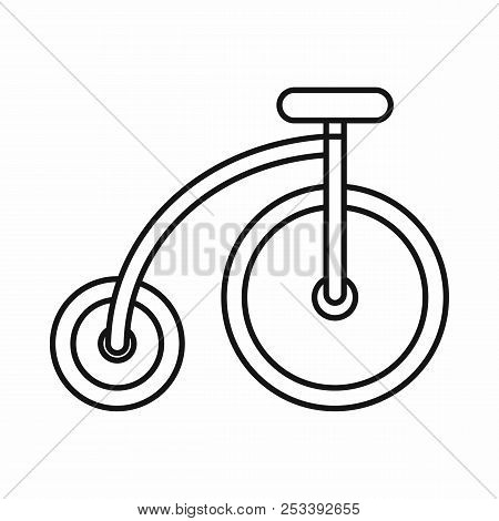 Highwheel Bike Icon In Outline Style On A White Background Illustration