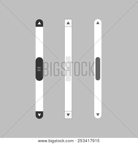 Scroll Bars Set. Vector Scrollbar Up And Down Move