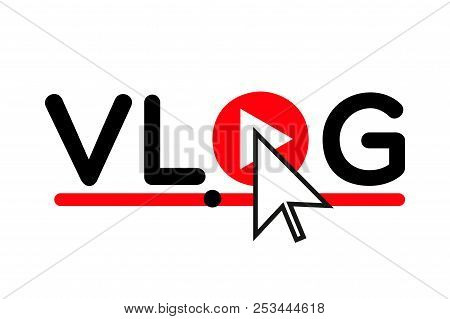 Vlog Icon Logo . Play Video Blog Concept . Vloger Preview