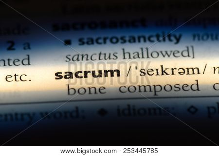 Sacrum Word In A Dictionary. Sacrum Concept.