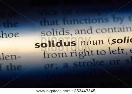 Solidus Word In A Dictionary. Solidus Concept.