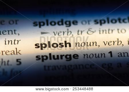 Splosh Word In A Dictionary. Splosh Concept.