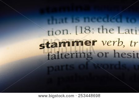 Stammer Word In A Dictionary. Stammer Concept.