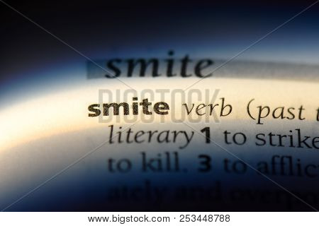 Smite Word In A Dictionary. Smite Concept.