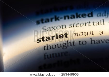 Starlet Word In A Dictionary. Starlet Concept.