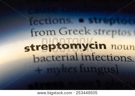 Streptomycin Word In A Dictionary. Streptomycin Concept.