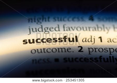 Successful Adj Word In A Dictionary. Successful Adj Concept.