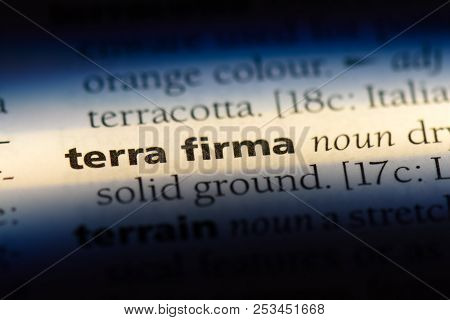 Terra Firma Word In A Dictionary. Terra Firma Concept.