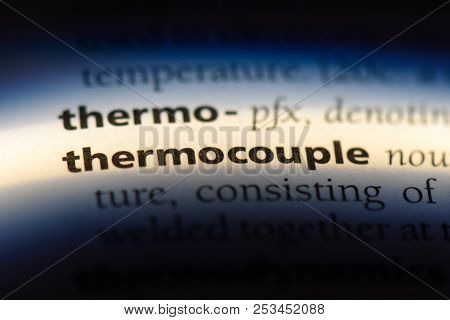 Thermocouple Word In A Dictionary. Thermocouple Concept.
