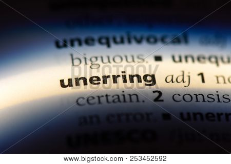 Unerring Word In A Dictionary. Unerring Concept.