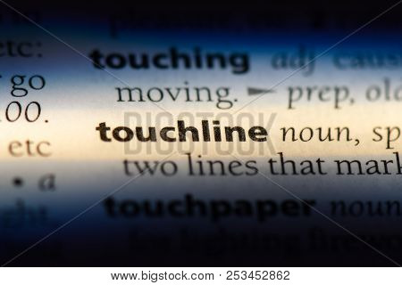 Touchline Word In A Dictionary. Touchline Concept.