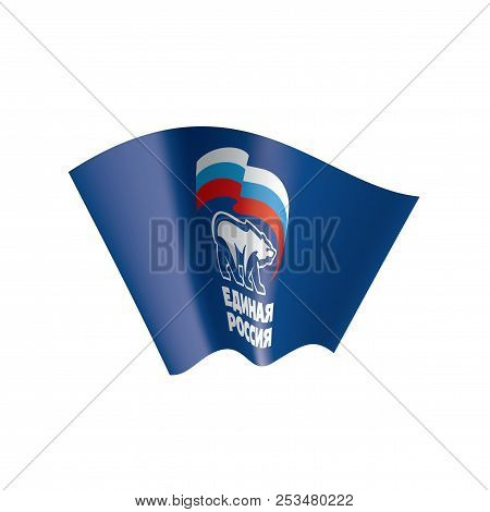 Flag With The Inscription United Russia. Vector Illustration On White Background