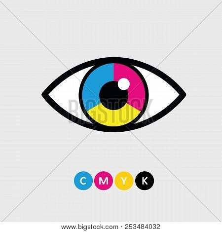 Cmyk Eye Primary Colors Print Vector Illustration Eps10