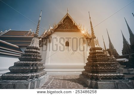 Bangkok,thailand - April 15,2018 : Wat Phra Chetupon Vimol Mongkolam Ratchaworaviharn Is Considered 