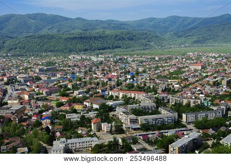 Colorful Exalted View From A Bird's Eye View To Houses In Residential