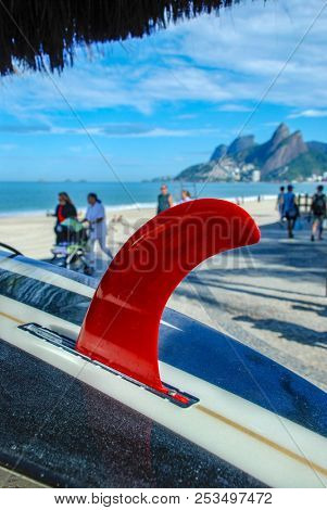 Surfboard on Ipanema beach, Rio de Janeiro