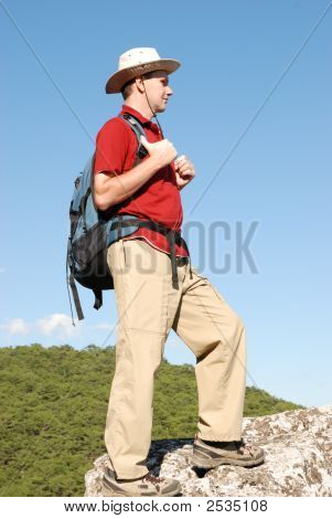 Hiker On The Rock