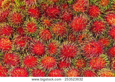 Bulk Of Rambutan Fruit In Thailand Market