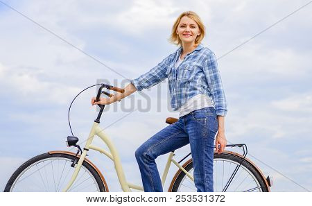 Healthiest Most Environmentally Friendly And Most Satisfying Forms Of Self Transportation. Woman Rid