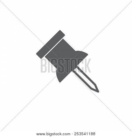 Pin Icon, Vector Illustration Isolated On White Background.