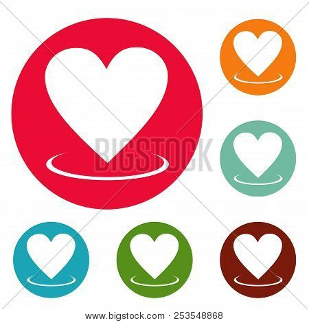 Heart Icons Circle Set  Isolated On White Background