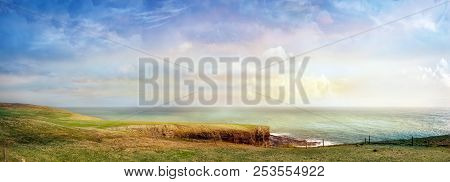 Beautiful Panoramic Landscape In A South Of Ireland. County Cork, Mizen Head.