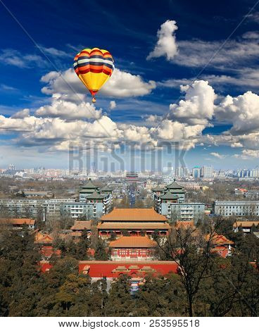 The Aerial View Of Beijing City From Top Of The Jing-shan Hill