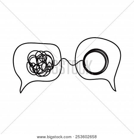 Tangle Tangled And Untangled. Abstract Metaphor, Concept Of Solving Problems In Business. Vector Ill