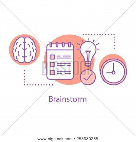 Brainstorm Concept Icon. Generating Idea. Thinking Process Idea Thin Line Illustration. Problem Solv