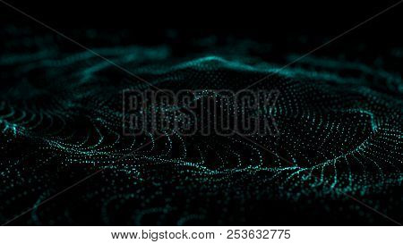 Big Data Visualization 3D. Technology Wave. Analytics Representation. Digital Background. Wave Of Pa