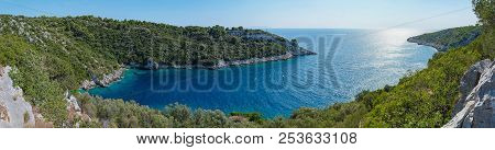 Panorama Of Beautiful Bay On Croatian Island In Adriatic Sea