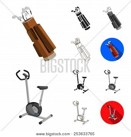 Different Kinds Of Sports Cartoon, Black, Flat, Monochrome, Outline Icons In Set Collection For Desi