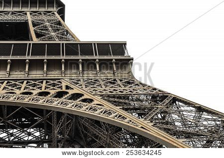 Elements Of The Eiffel Tower On A White Background.