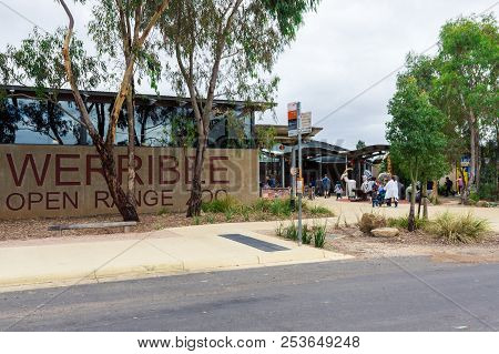 Melbourne, Australia - February 28, 2018: Werribee Open Range Zoo Is A Large African Themed Zoo On T