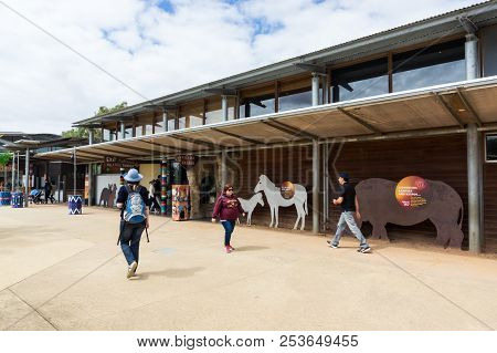 Melbourne, Australia - February 28, 2018: Werribee Open Range Zoo Is A Large African Themed Zoo On T