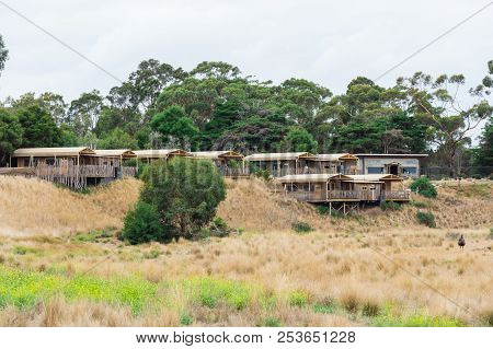 Melbourne, Australia - February 25, 2018: Safari Lodges Offering Accommodation Within Werribee Open 