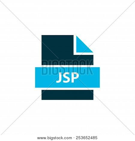 File Jsp Icon Colored Symbol. Premium Quality Isolated Java Server Element In Trendy Style.